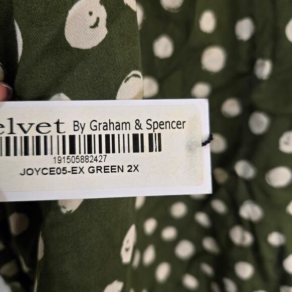 VELVET By Graham & Spencer Joyce Polka Dot Blouse Office Church Work Flowy - Picture 4 of 7